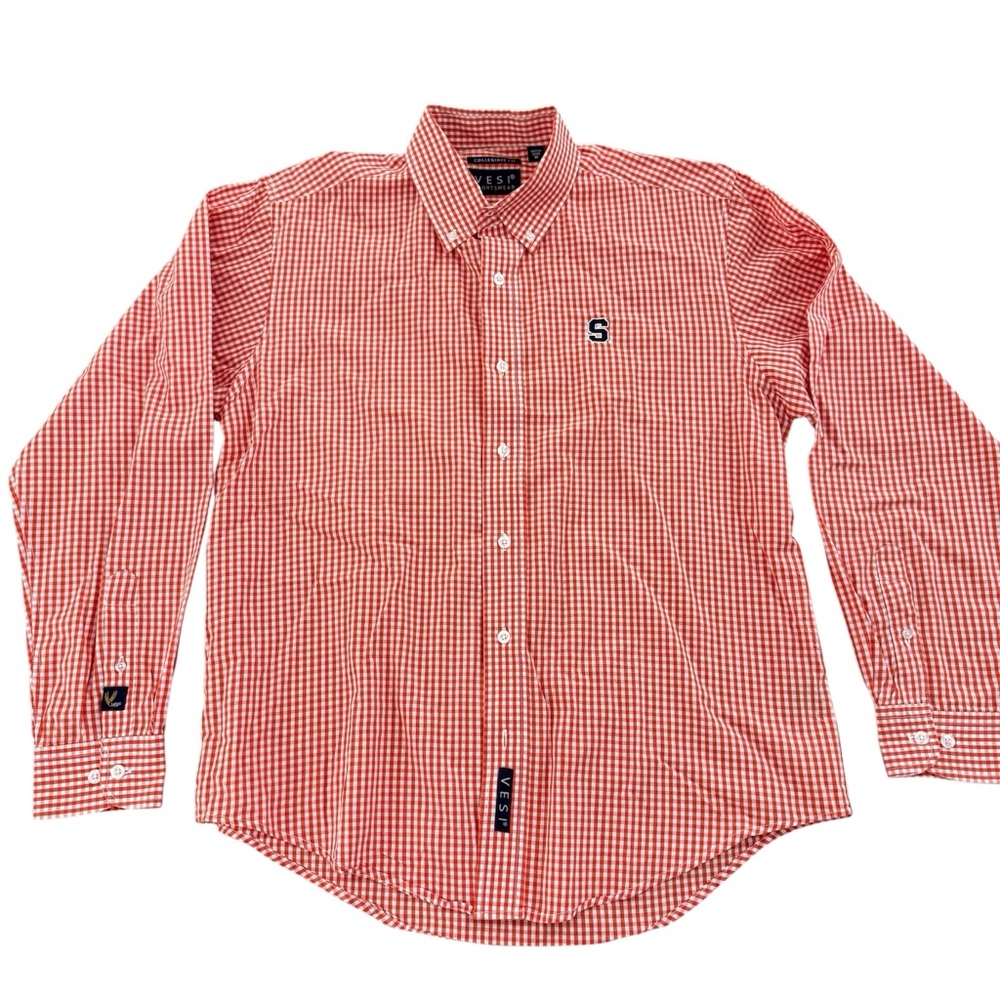 Men’s Syracuse Orange Checkered Button Down